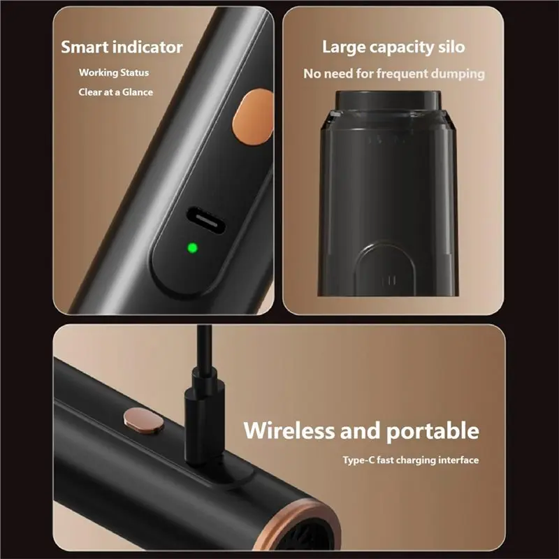 A74G-Miniature Handheld Coffee Grinder Vacuum With Strong Suction And Quiet Operation For Efficient Cleaning