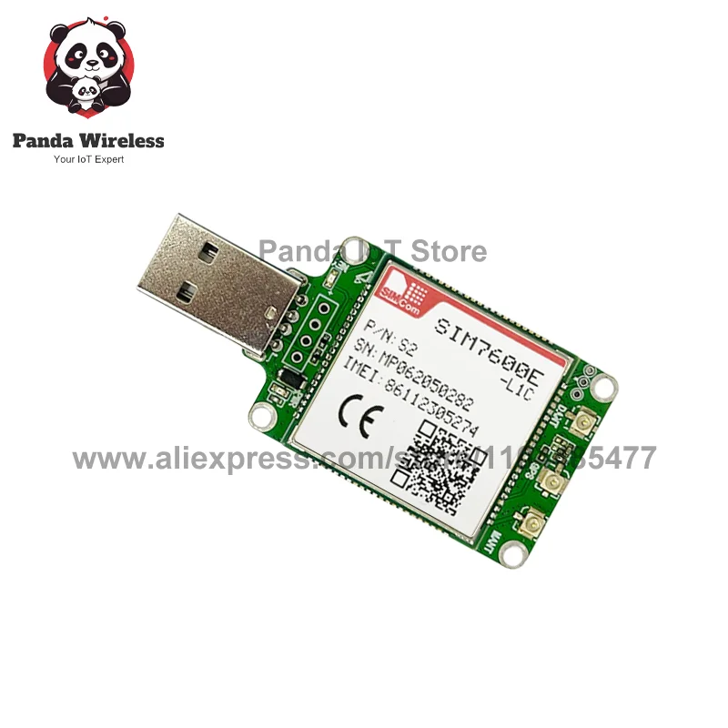 SIMcom SIM7600 SIM7600E-L1C 4G LTE CAT1+GNSS USB Dongle breakout kit TE-A USB2.0 Mirco SIM Card Slot Support GNSS for PCB