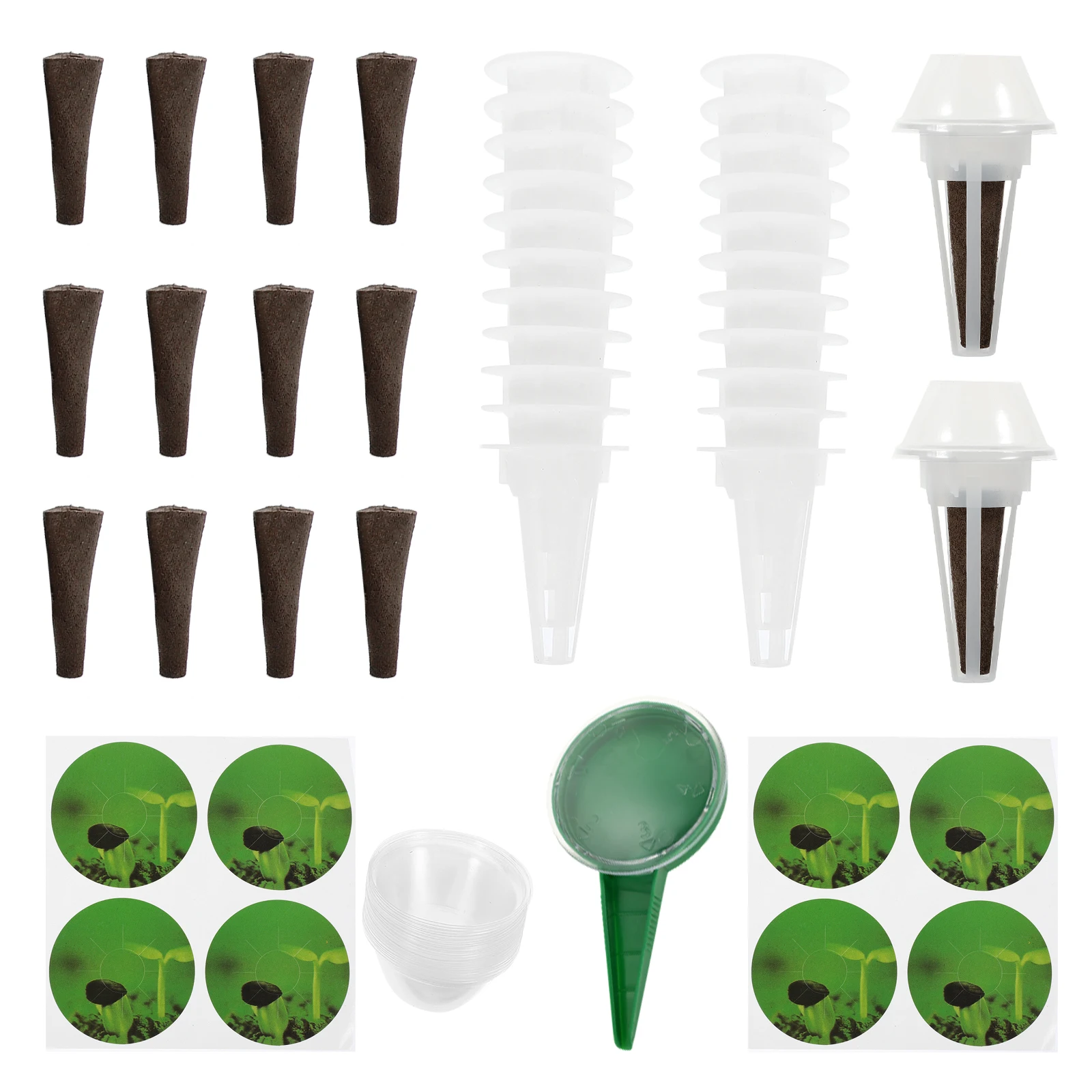 

24 Piece Hydroponic Planter Kit Mushroom Supplies Humidity Dome Garden Accessories Indoor System Pots Baskets Sponges