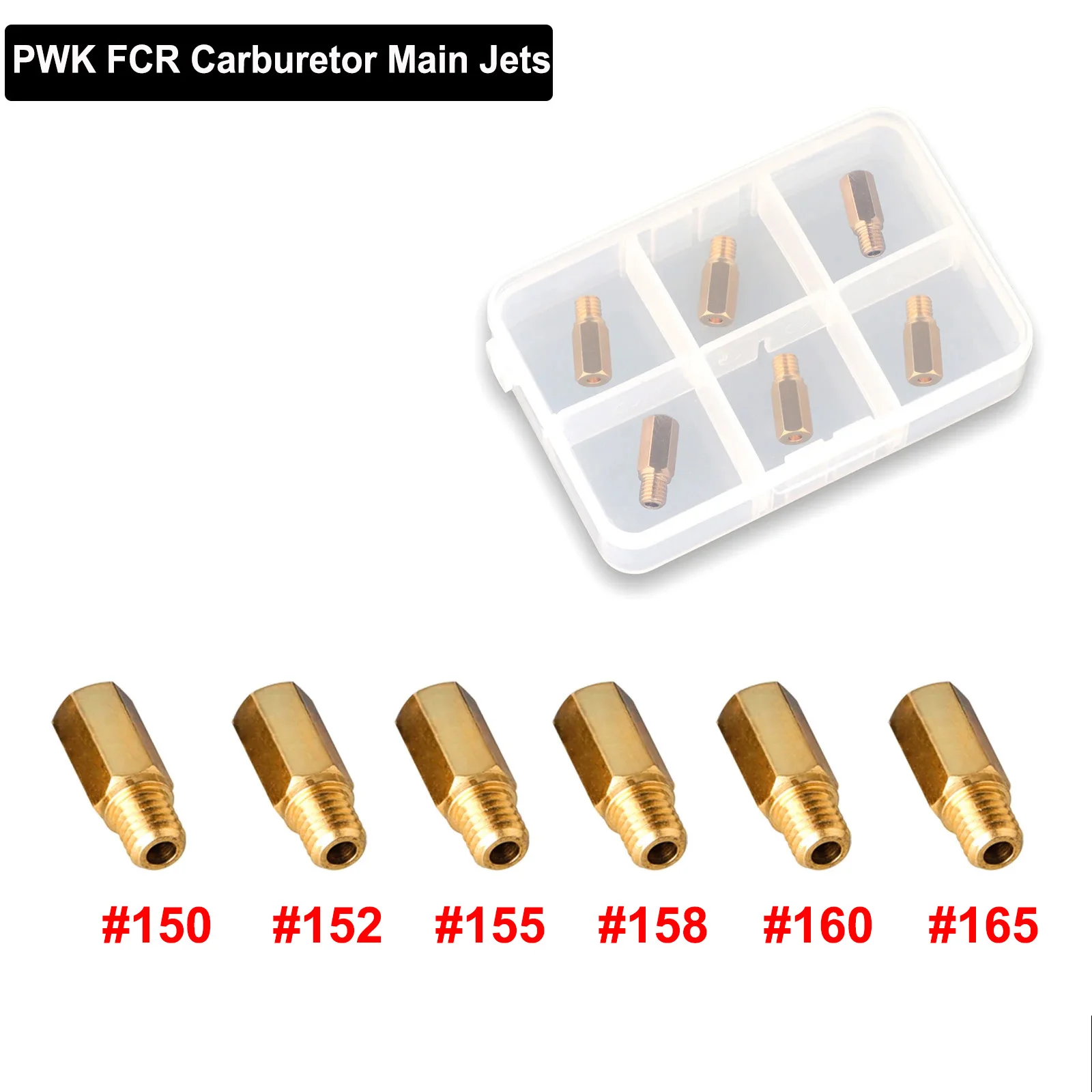 NIBBI 6/10 Stück PWK Vergaser FCR Hauptdüsen M5 M6 Einspritzdüsen-Set für PWK Vergaserdüsen-Kit Motocross Zubehör – Detail 5