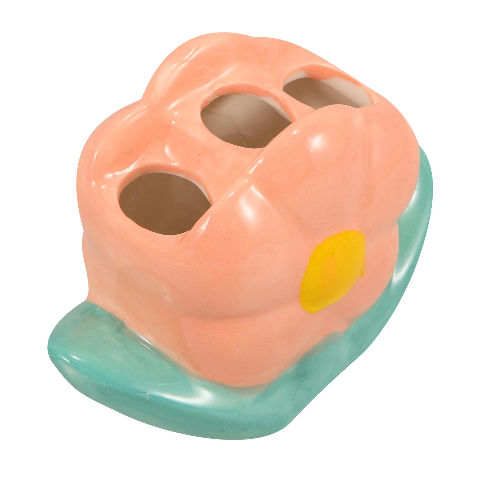 

Ceramic Flower Toothbrush Storage Holder Stylish Bathroom Counter Organizer for Small Spaces Toothbrush Holder