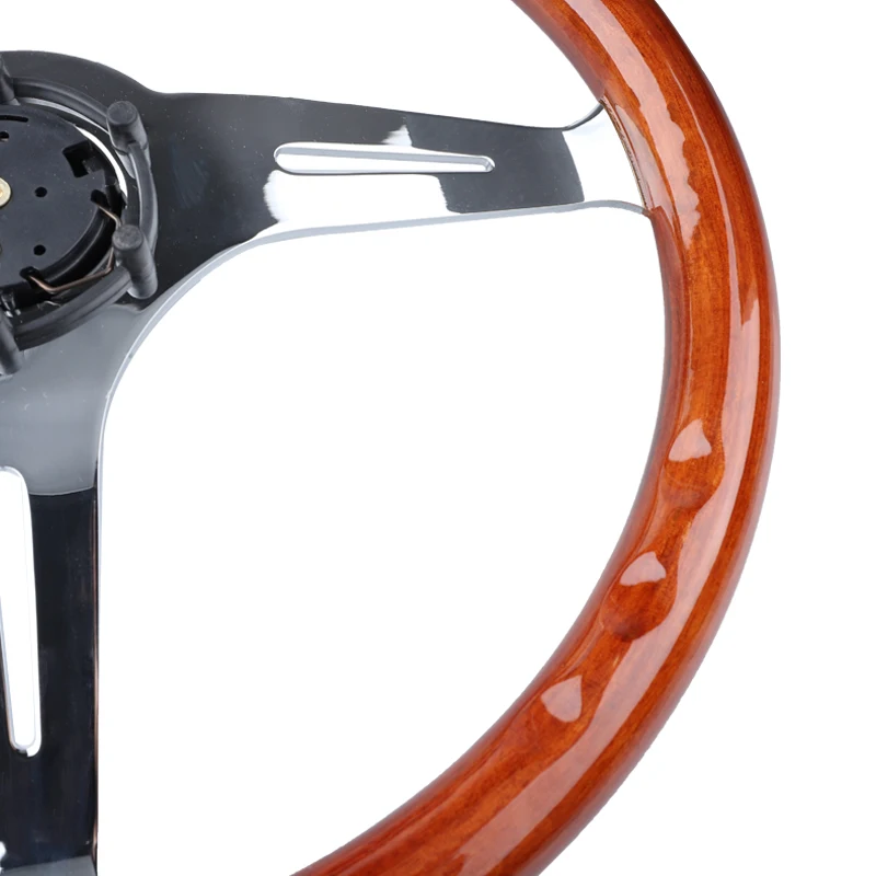 15inch 380mm Universal Retro Car Wood Film Steering Wheel Classic Vintage Wooden Sports Steering Wheel