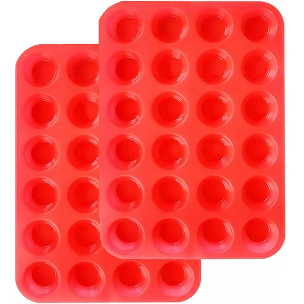 

Silicone Round Mold 24 Holes Mini Muffin DIY Cupcake Cookies Fondant Baking Pan Non-Stick Pudding Steamed Cake Mold Baking Tool