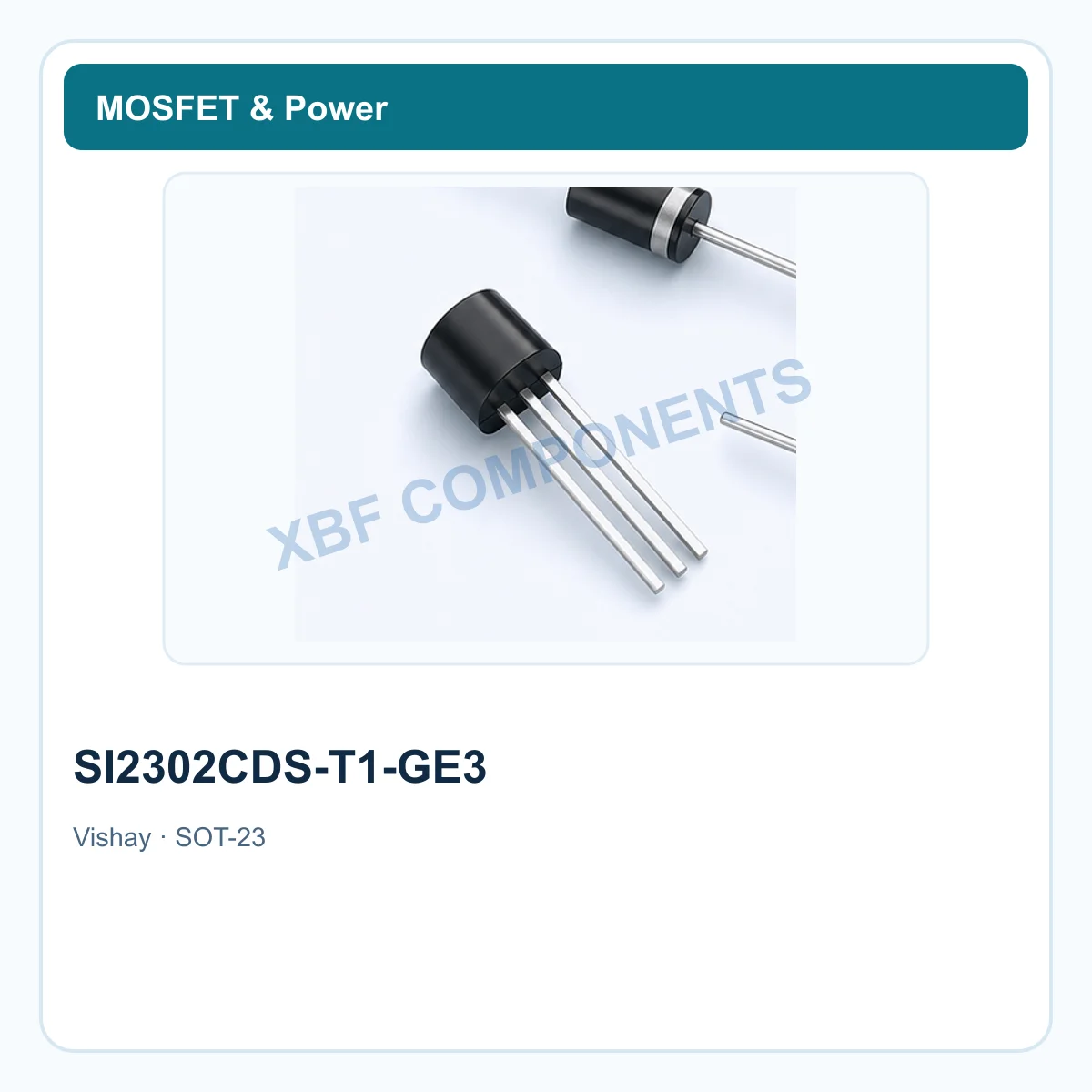 Vishay SI2302CDS-T1-GE3 Power Semiconductor N-channel MOSFET, 20 V, 2.8 A, 52 mΩ SOT-23