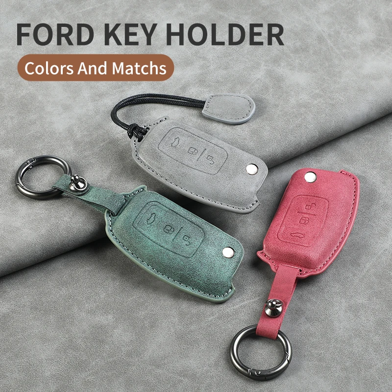 Car Key Case Cover for Ford Classic Focus 09/11/12/13, Fiesta, Old EcoSport 16/18