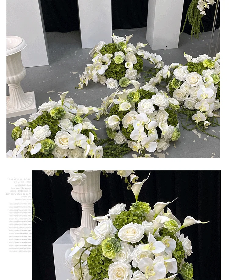 Grün-weiße Kunstblumenkugeln, Schaufensterdekoration, Seidenblumenkugeln, Tischdekoration für Hochzeitsdekoration, Wohnaccessoires – Detail 2