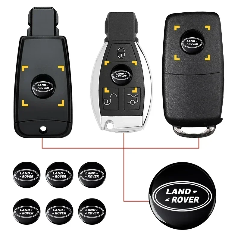 2/5/10/20Pcs 14MM Remote Car Key Stickers Emblem Accessories For Land Rover Freelander 2 L2 LF L319 L462 Range Sport Evoque