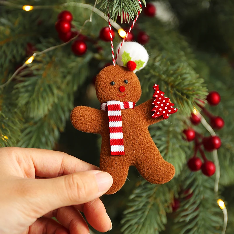 3Pcs Gingerbread Man Doll Christmas Decoration Pendants Xmas Tree Hanging Ornament Christmas for Home New Year Gift ﻿