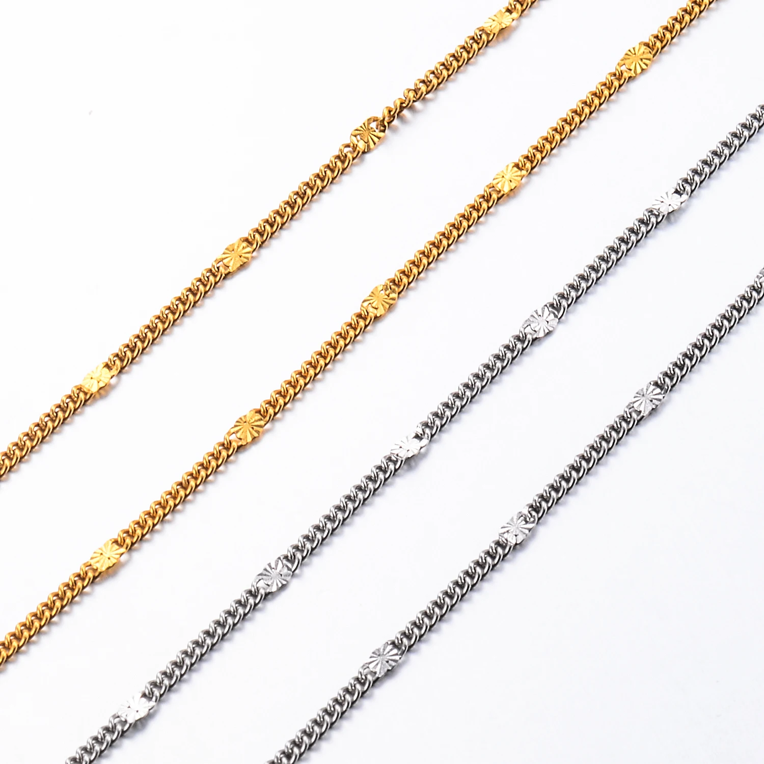 1.3 مللي متر واسعة الفولاذ المقاوم للصدأ الرجال والنساء قلادة تنقش ربط سلسلة مجوهرات للنساء الرجال على الرقبة #6