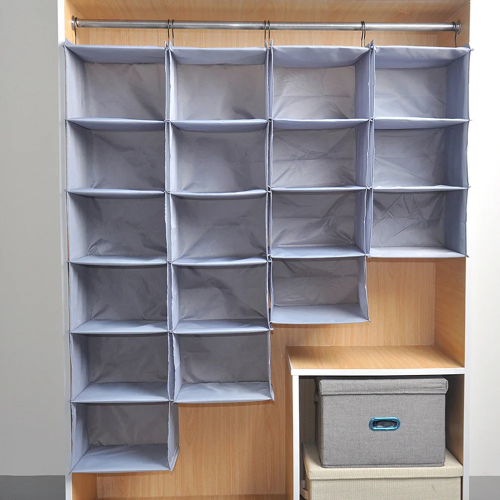 

4 Layers Gray Cloth Wardrobe ganizer Bags Clothes Storage Reusable Multi layer Hanging Closet Shelves Household Kids Clothes