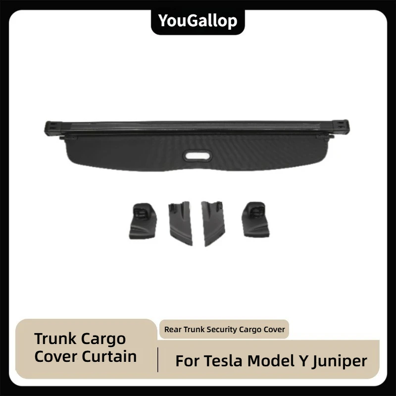 

Retractable Rear Trunk Security Cargo Cover for Tesla Model Y Juniper 2025-UP Accessories Luggage Security Shade Shield Cover