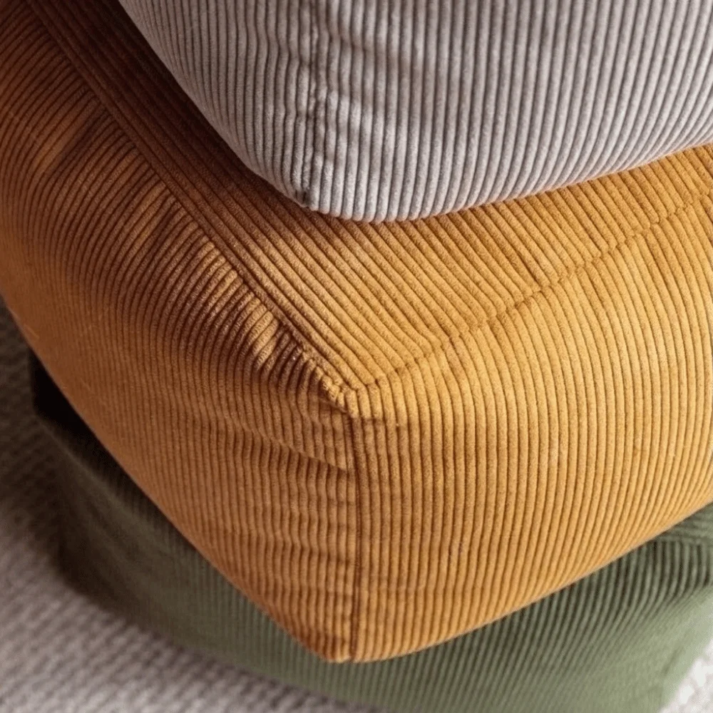No Filling Seat Cushion Cover Large Capacity Square Sofa Stool Cover with Handle Soft Sofa Footstool Cover Living Room
