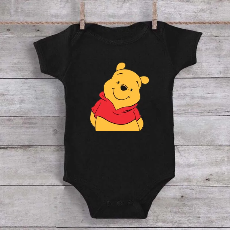 Cartoon Winnie Baby Bodysuit 100% Cotton Newborn Infant Boys Girls Clothes Summer Short Sleeve Baby Romper