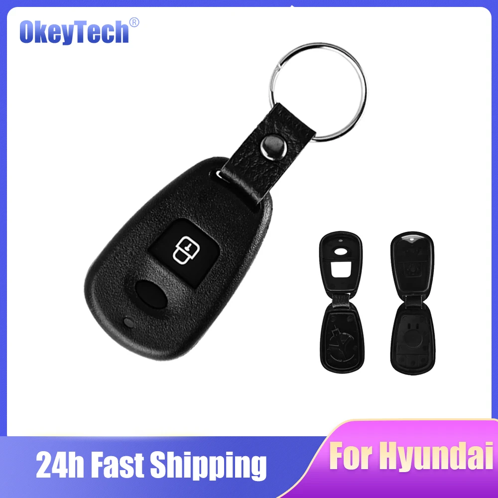 

OkeyTech For Hyundai Elantra Sonata Santa For Kia Carens Replacement Remote Car Key Shell Case Fob 1 Button Keyless Entry