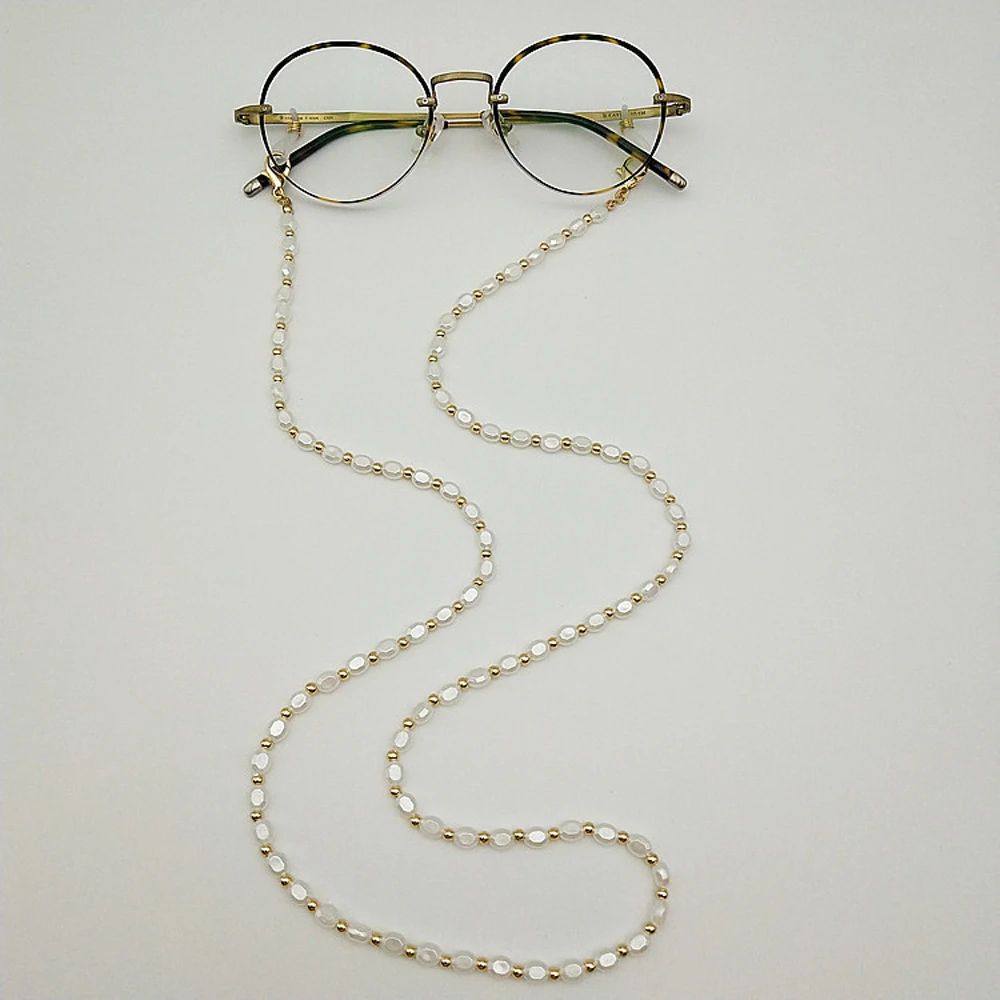 

Cord Holders Neck Straps Men Eyewear Jewelry Metal Anti-lost Glasses Clips Pearl Chain Reading Glasses Chain Face Mask Necklace