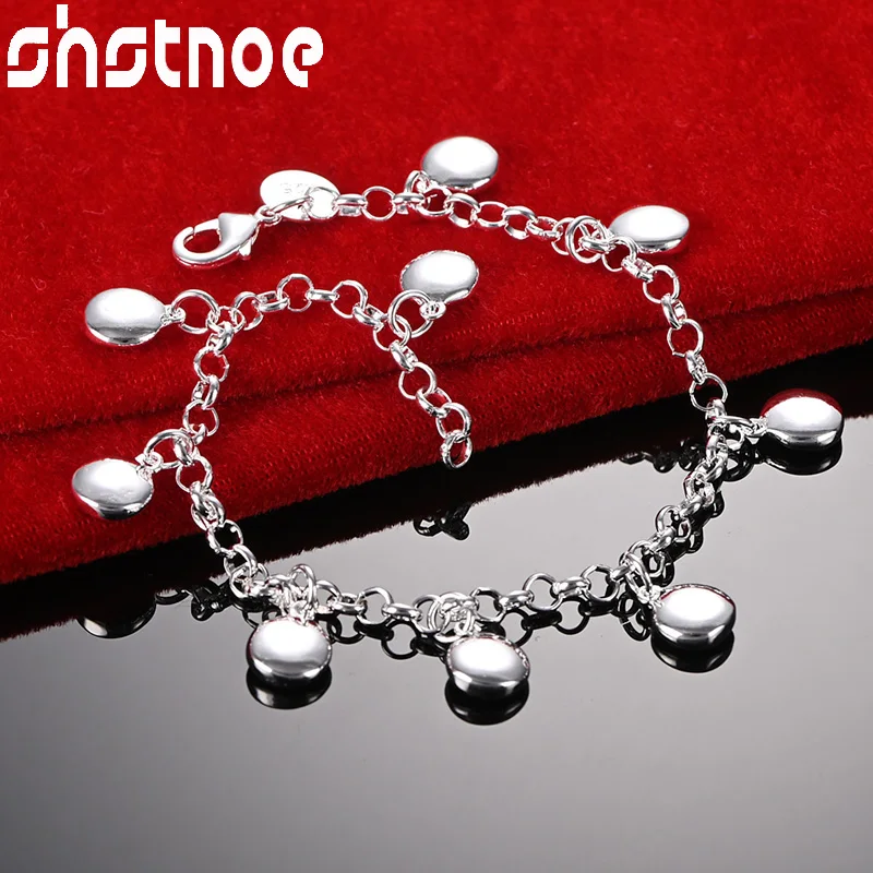 

SHSTONE 925 Sterling Silver Small Circle Bracelets For Woman Wedding Engagement Accessories Party Fashion Jewelry Birthday Gift