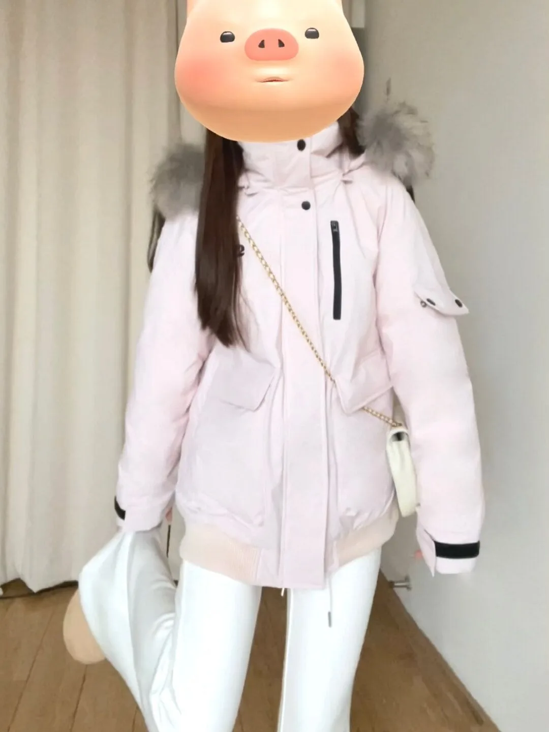 

Premium Feel Workwear Sle Jaet Coat Women's Loose Fit Pink Hooded Cotton Padded Coat Trendy Korean Sle Long Sve