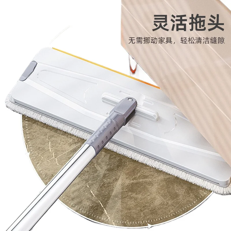 for Home Use Dry Wet Mop Set with Bucket Self Wringing Flat Mop for Hardwood Tile Laminate Floors Large Surface Cleaning Tool
