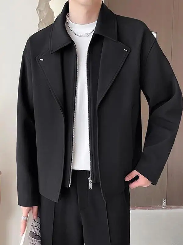 

Новая повседневная куртка-жакет для мужчин, весна-осень, с эффектом премиум-класса, стильная, из полиэфирного волокна, длинная...