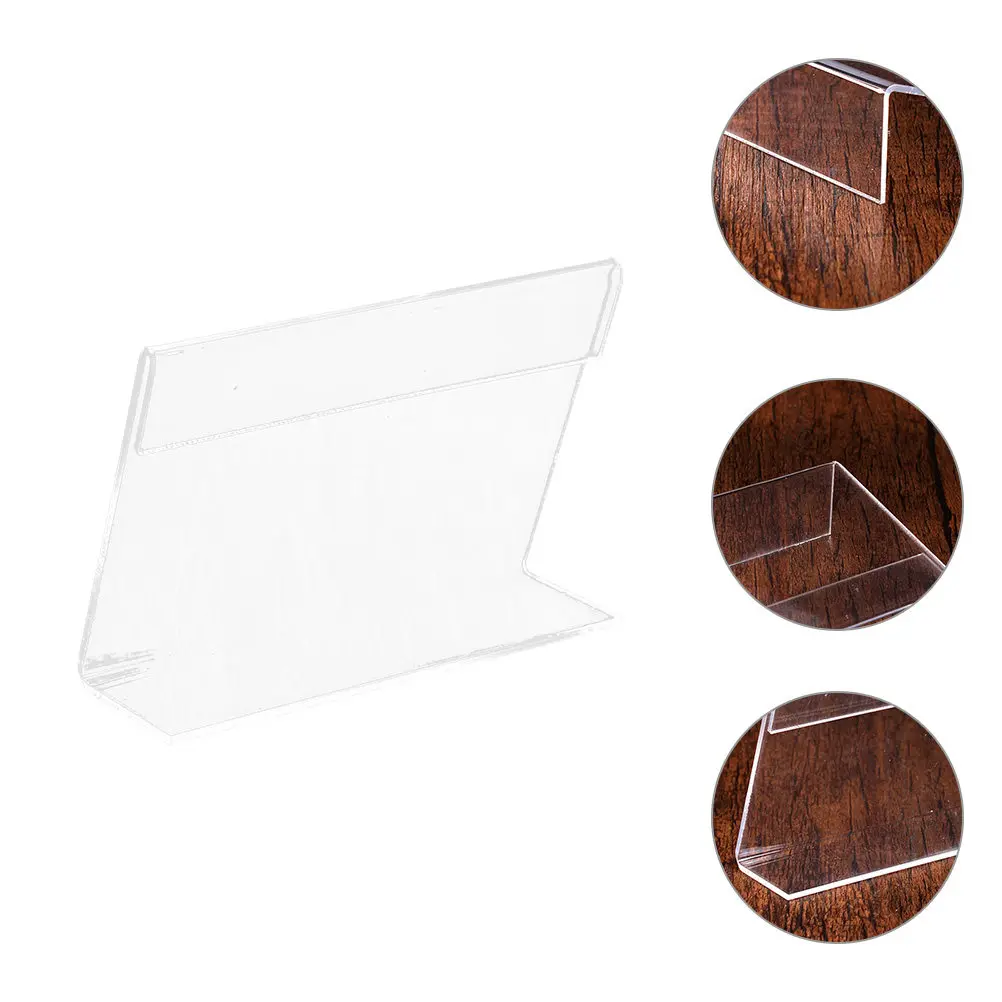 10Pcs Acrylic Price Display Holders Convenient Stable Sign Racks for Supermarket Store Price Tags Advertising Display Stands