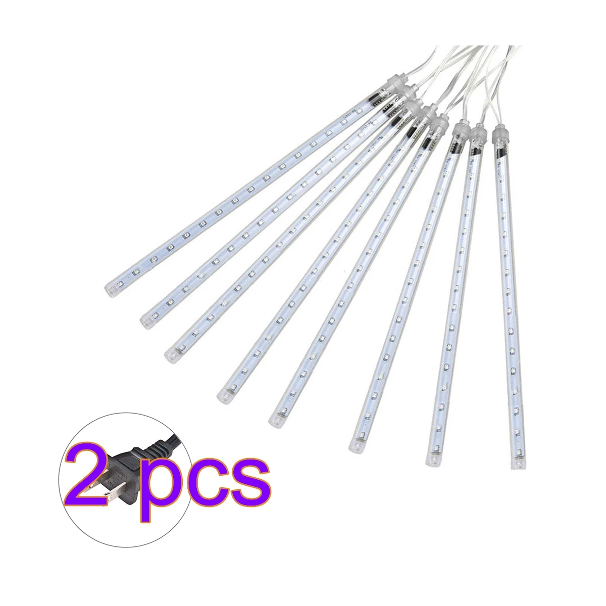 

8 трубок по 30 см, гирлянда-светильник «Падающий дождь», уличная, с эффектом сосульки и снега, каскадная, для Рождества, вечеринок, новогодней елки, с вилкой стандарта ЕС