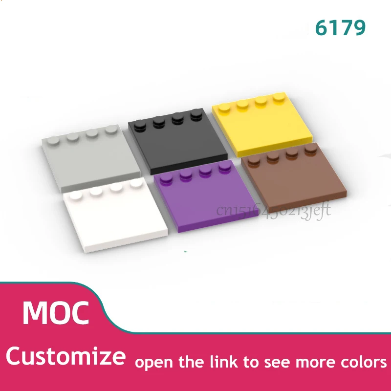 

50pcs Assembles Particles 6179 4x4 Tile With Studs On Edge Building Blocks Parts DIY Educational Plastic Plates Toys For