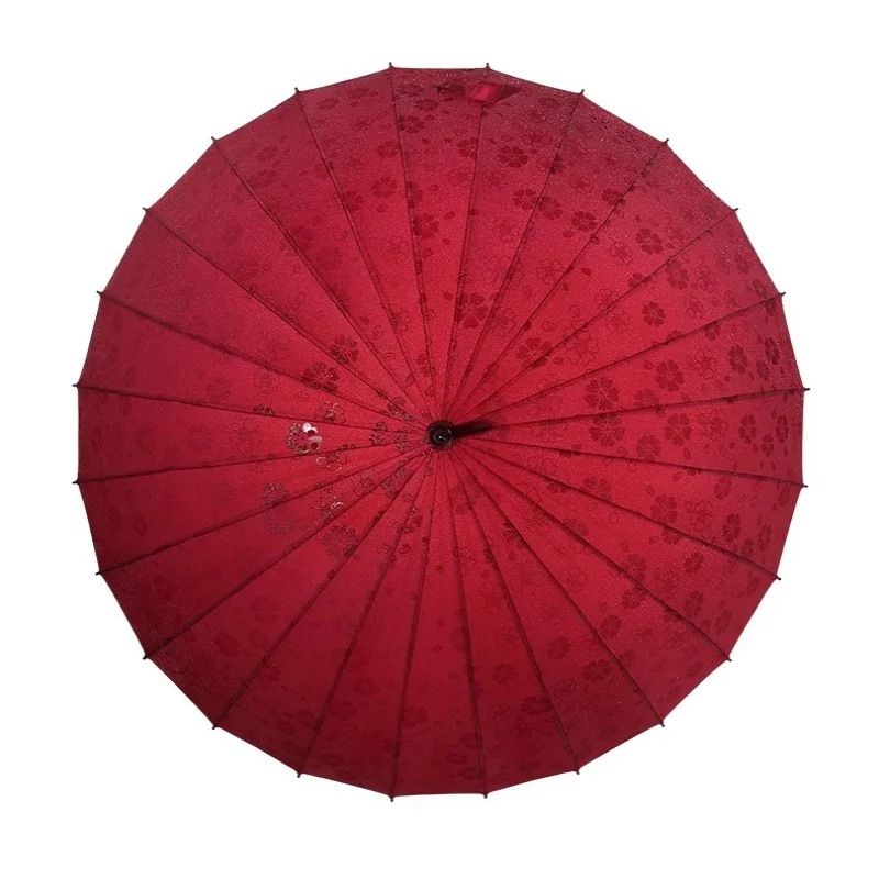 24 ribs Straight gradient water flower flash curve umbrellas gradually changing color outdoor magic sponge red Dandelion parasol