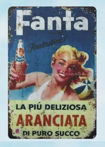 Fanta orange juice metal tin sign indoor wall hanging