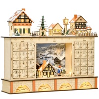 Homcom Advent Calendar to Fill with 24 Drawers 44X10X37 cm Natural