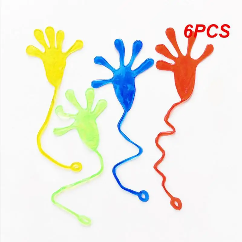 Stretchable Sticky Palm Climbing Toy, Stress Relief Trick, Divertido Brincalhão, Mão Inovadora, 6pcs