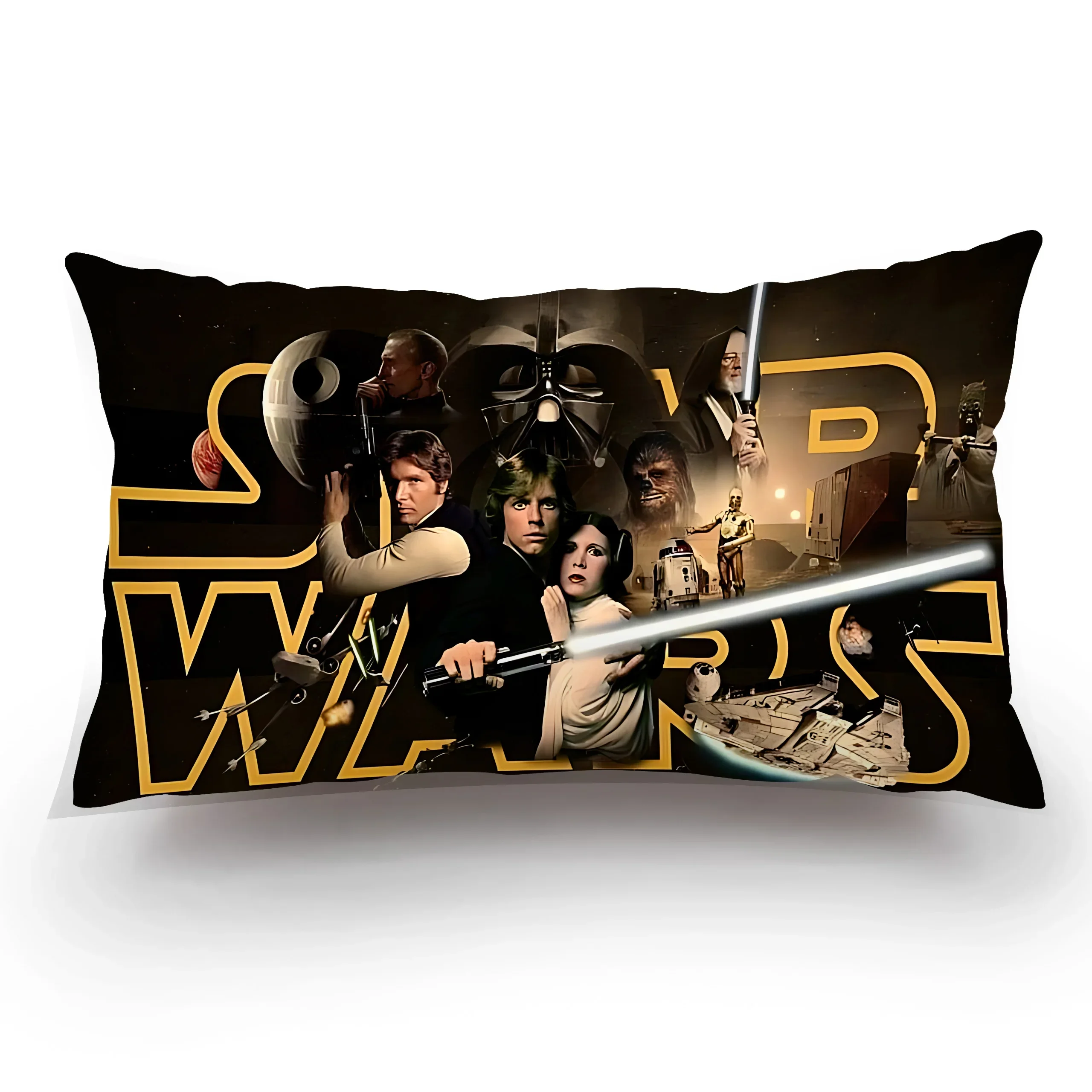 Pillow Covers Cartoon Sofa Decorative Home Double-sided Printing Short Plush Cartoon Star Mandalorians w-Wars Cushion Cover