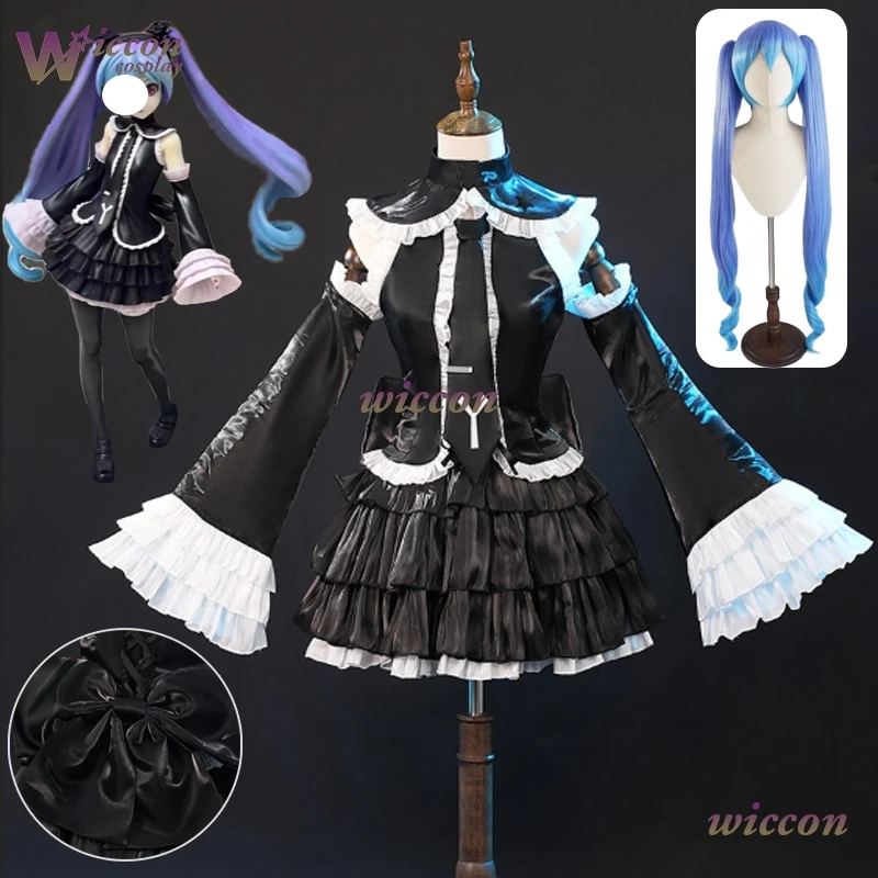 В наличии Sekai Mikuku Project DIVA Косплей Бесконечная готическая Лолита Платье Костюм Аниме Вокальный наряд Хэллоуин Рождество