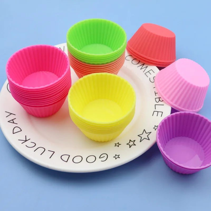 Wholesale Round 7cm Silicone Muffin Cup Cake Jelly Pudding Mold Reusable 167