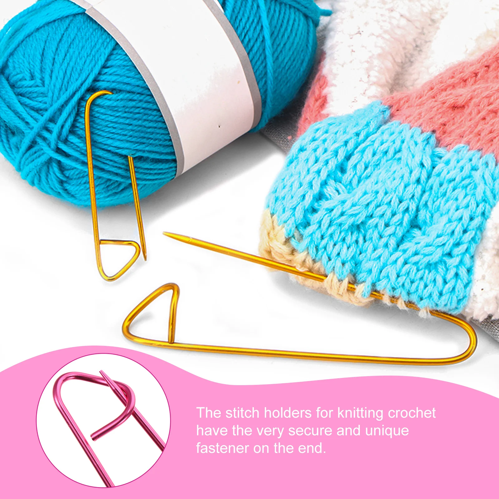 

10pcs Big Buckle Knitting Stitch Holders Crochet Mark to Weave Markers for Yarn Needle Alloy Lightweight Durable Secure