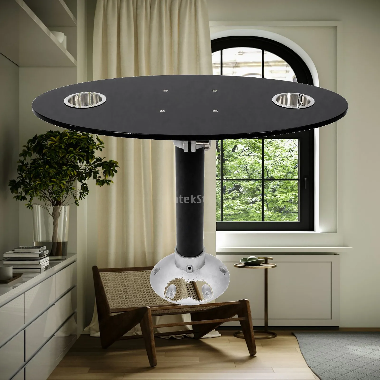 Waterproof Boat Side Table Detachable Pedestal Design for Compact Motorhome Fishing Boat Outdoor Meals