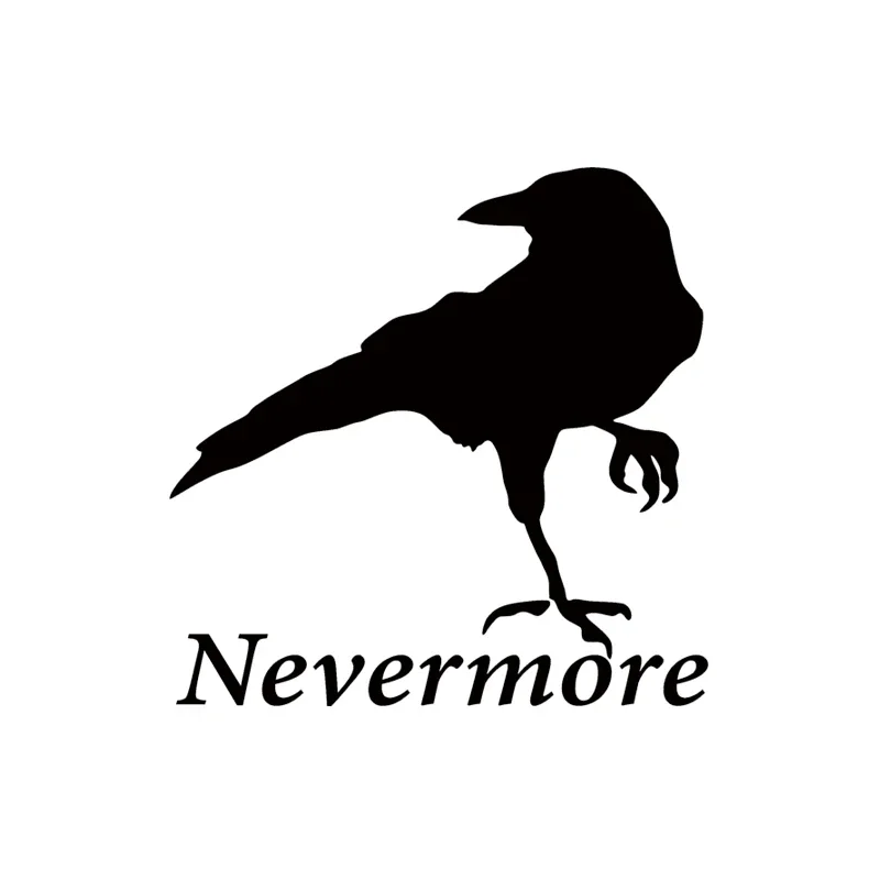 

New Hot Sale Car Stying The Raven "nevermore" Vinyl Decal Car Window Bumper Sticker Edgar Allan Poe Bird Jdm