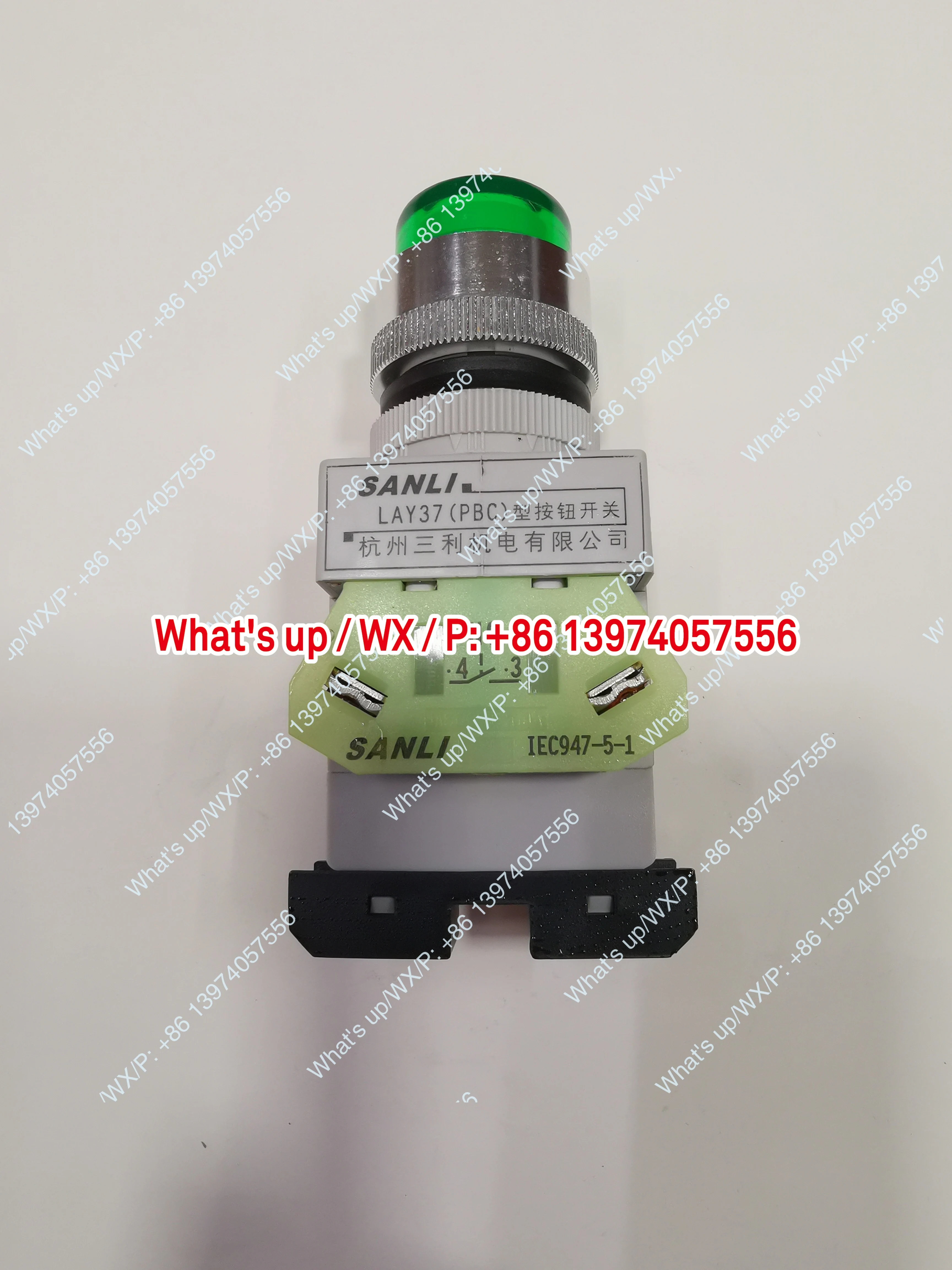 Hangzhou Sanli LAY37 (PBC) -P type E type self-reset button with light DC24V LED one open and one close