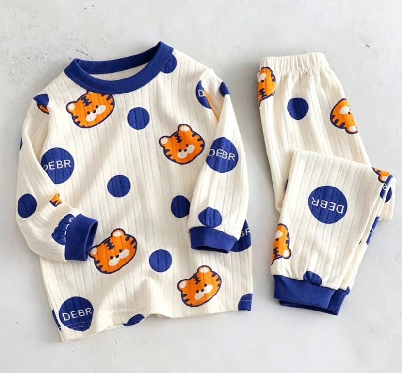 Infant Cartoon Print Pajama Two Piece Suit Baby 6M-4Y Sets Kid Cotton Tops+ Long Pants Toddler Kid Popular Clothing Suits Wear