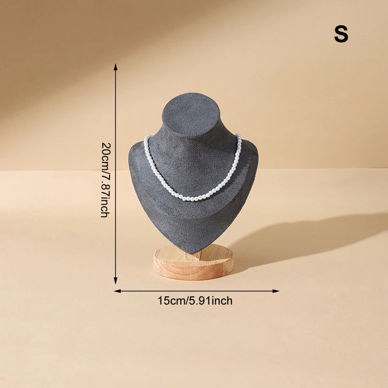 موضة رمادي قلادة قطيفة عرض موقف المعرضة قلادة سوار سلسلة مجوهرات تخزين الرف مكافحة نافذة عرض الدعامة