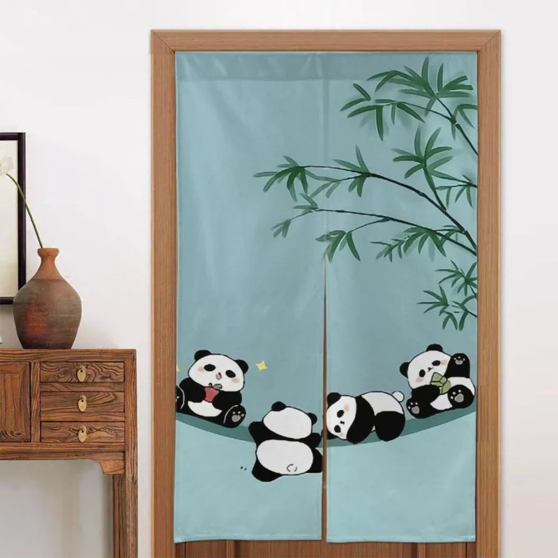 VIKAMA Cute Animal Cartoon Dog Panda Door Curtain Bedroom Children's Room Kitchen Partition Curtain Home Decoration