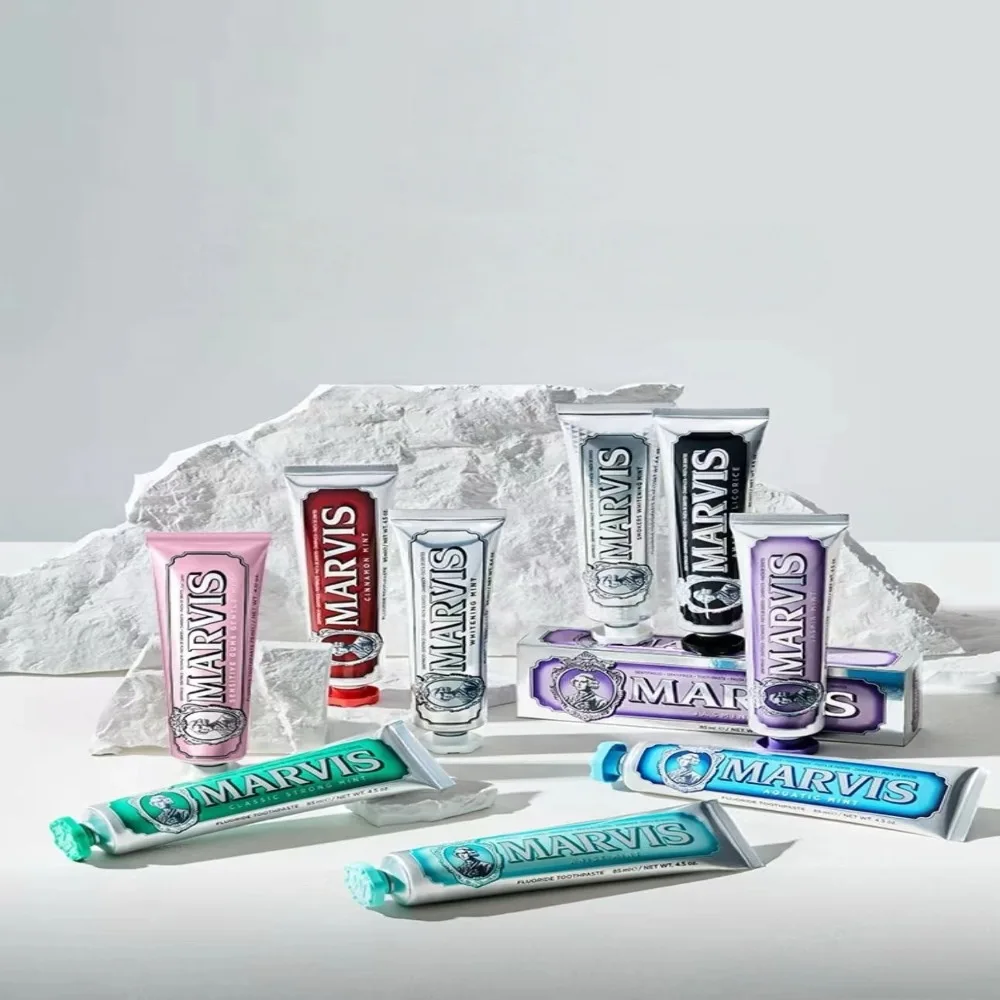 Pasta de dientes italiana Marvis blanqueadora de menta, refresca el aliento, elimina las manchas de humo, blanquea los dientes, previene las caries, pasta de dientes Floral