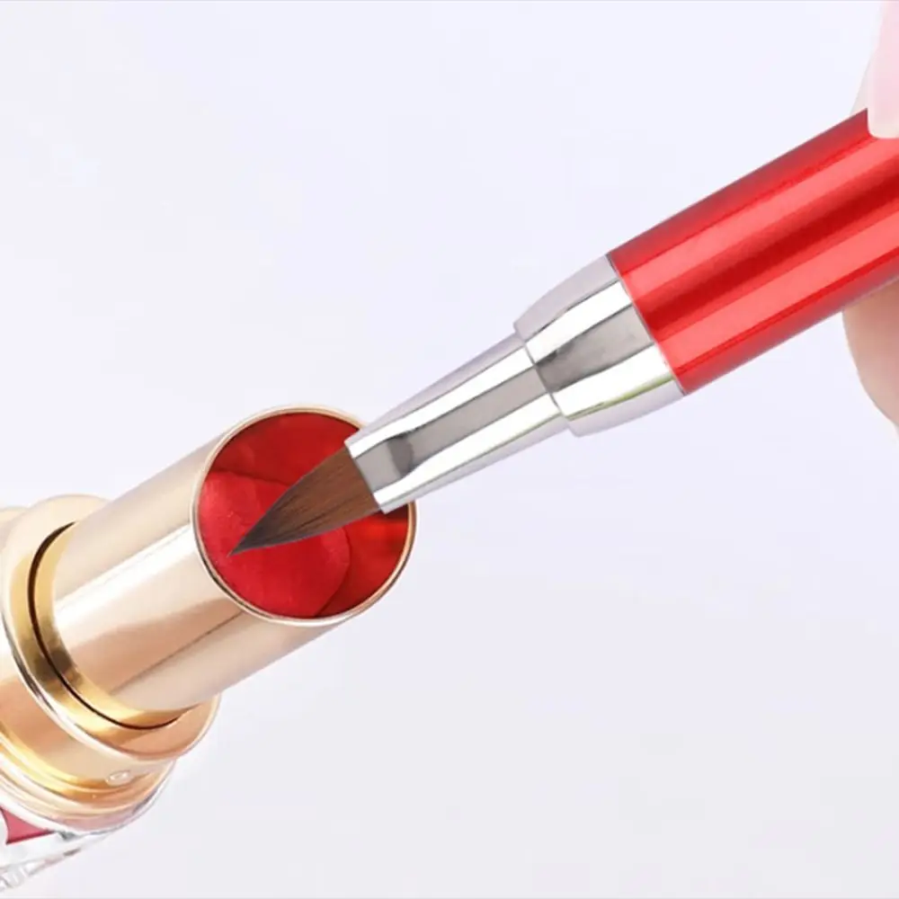 Makeup Brush Retractable Double-headed Lip Brush Creative Portable Lip Liner Brush Single Metal Handle Lipstick Brush Beginner