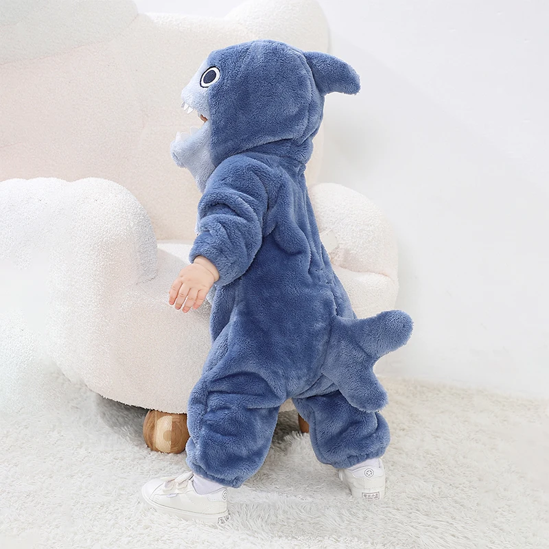 Baby Shark Costume for Toddler Girl Boy Halloween Costumes Fuzzy Warm Fall Winter Clothes Halloween Sharks Outfit