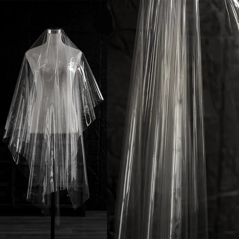 Прозрачная пленка для плаща из ТПУ, матовая водонепроницаемая пластиковая дизайнерская ткань из ТПУ, сумка для фетиш-сценической одежды, прозрачный материал «сделай сам»