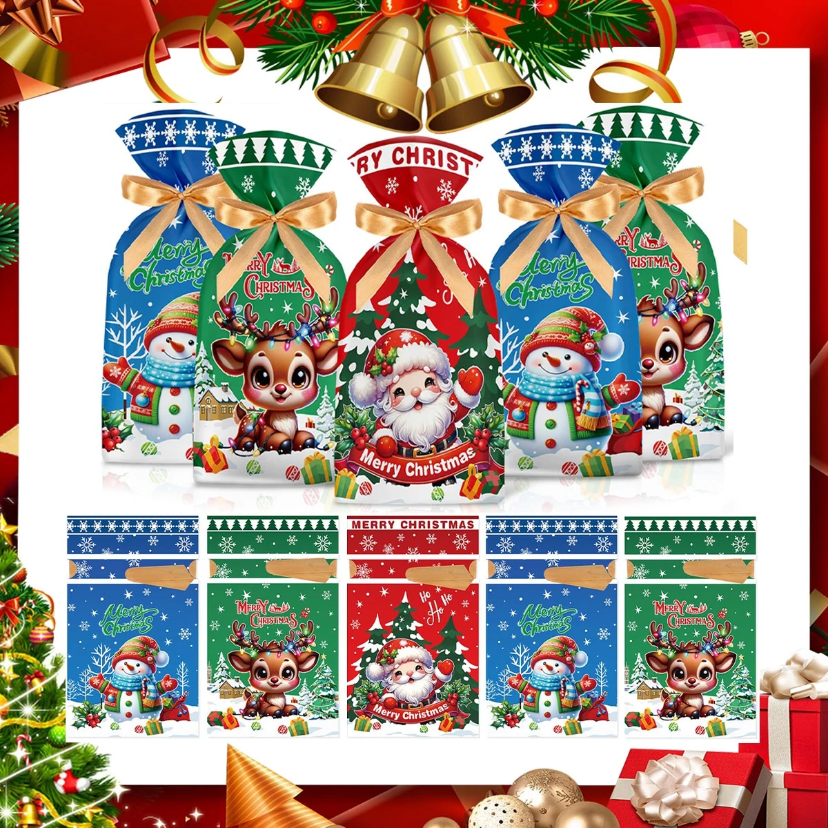 

Christmas Drawstring Gift Bags Christmas Decorations 2025 Santa Gift Bag Navidad Xmas Gift Bags Cristmas Cookies Packing Bag