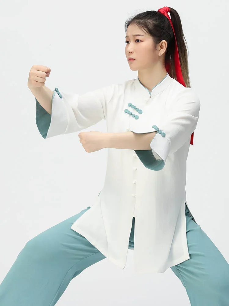 Summer Tai Chi Clothes Wushu Clothing Kung Fu Dress Martial Art Uniform Chinese Style Short Sleeves Breathable 2022 New Style