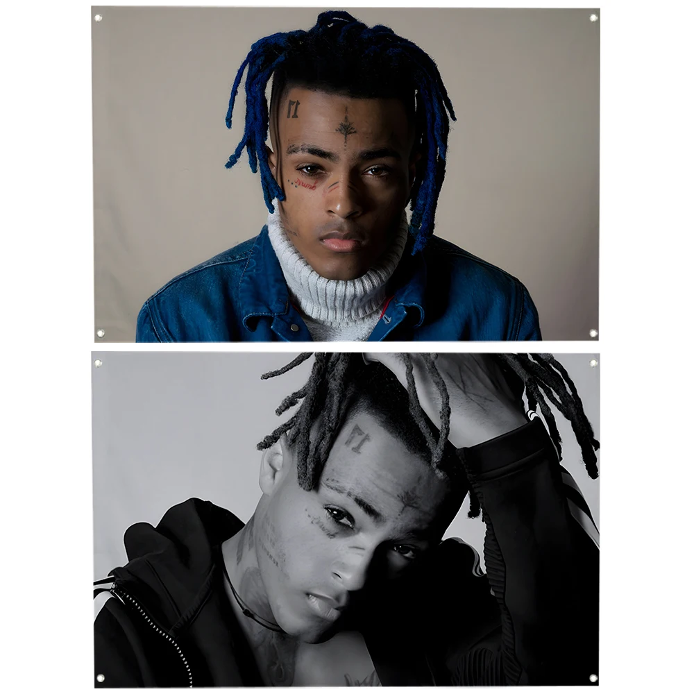 

XXX Tentacion флаги поп-музыка певец флаг звезда плакат картина пещера настенный гобелен с латунной втулкой подходит для университета