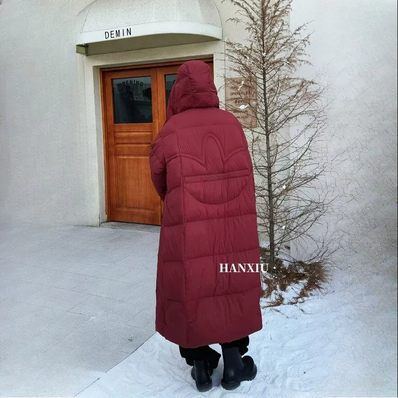 Piumino da donna Inverno 2025 Nuovo stile coreano di media lunghezza alla moda addensato Bestseller Cappotto oversize al ginocchio