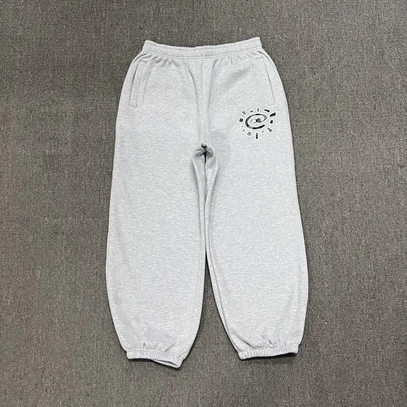 New Quality Trend Fleece Warm-up Adwysd Pants Added Padding Loose Comfortable Elastic Waist Sun Print Sweatpants
