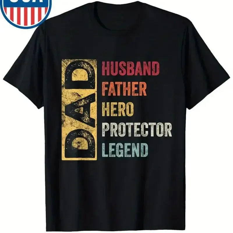 USA Inspired Vintage Dad T Shirt Husband Father Hero Protector Legend Design ò